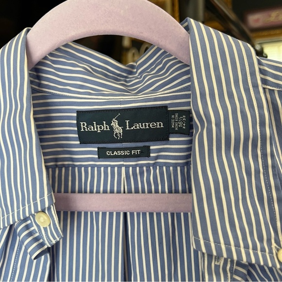 Ralph Lauren Blue and White Striped Shirt - Picture 3 of 6